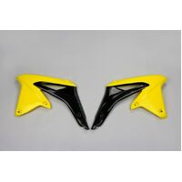 UFO Radiator Covers for Suzuki RMZ450 2008_2017 (Yellow/Black OEM 09-17)