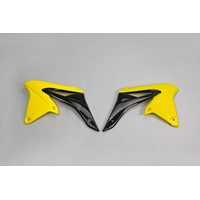 UFO Radiator Covers for Suzuki RMZ250 2010-2018 (Yellow/Black)