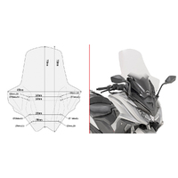 GIVI Windscreen for Kymco AK 550 ETS 2017-2024 (D6110ST)