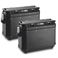 Givi Trekker Outback 37L Panniers Alloy Black Pair Cam (OBKN37BPACK2)