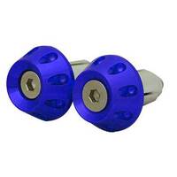 Tarmac Bar Ends Tapered Grooved 15mm Long Blue