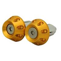 Tarmac Bar Ends Tapered Grooved 15mm Long Gold