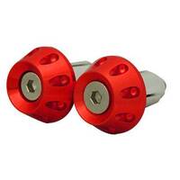 Tarmac Bar Ends Tapered Grooved 15mm Long Red