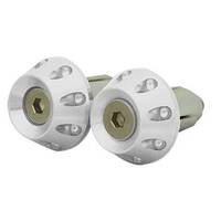 Tarmac Bar Ends Tapered Grooved 15mm Long Silver