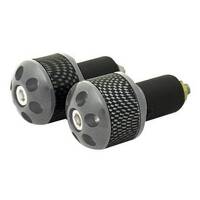 Tarmac Bar Ends Carbon Print 25mm Long Silver