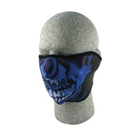 Zan Headgear Neo Half Mask Blue Chrome Skull