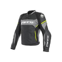Dainese Racing 3 D-Air Perforated Jacket Black Matt/Charcoal/Grey/Fluro Yellow