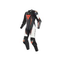 Dainese Misano 2 D-Air 1 Piece Perforated Suit Black/White/Fluro Red