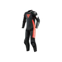 Dainese Tosa 1 Piece Perforated Suit Black/Fluro Red/White