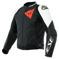 Dainese Sportiva Leather Jacket Black Matt/White
