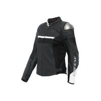 Dainese Rapida Ladies Perforated Leather Jacket Black Matt/White