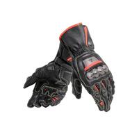 Dainese Full Metal 6 Leather Gloves Black/Black/Fluro Red