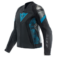 Dainese Ladies Jacket Avro 5 Leather Black Teal Anthracite 