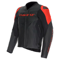 Dainese Jacket Racing 5 Perforated Leather Black Black Red Fluo