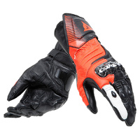 Dainese Gloves Carbon 4 Long Leather Black Fluo Red White