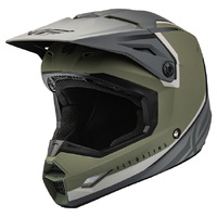 FLY Kinetic Youth Helmet Vision Olive Green Grey
