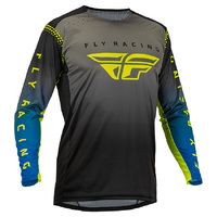 FLY Lite Jersey 2023 Grey Blue Hi Viz