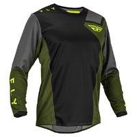 FLY Kinetic Jersey 2023 Jet Black Olive Green Hi Viz