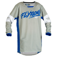 FLY Kinetic Youth Jersey 2023 Khaos Light Grey Blue White
