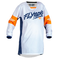FLY Kinetic Youth Jersey 2023 Khaos White Navy Orange