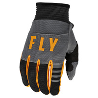 FLY F-16 Youth Gloves 2023 Dark Grey Black Orange