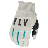 FLY F-16 Youth Gloves 2023 Light Grey Sky Blue