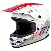 Fly Racing Helmet 2026 Kinetic Drip Red/White/Blue Kids 