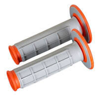 Renthal Grey/Orange Dual Compound Half Waffle MX Grips