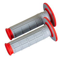 Renthal Grey/Red Dual Compound Half Waffle MX Tapered Grips