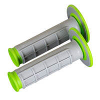Renthal Grey/Green Dual Compound Half Waffle MX Grips