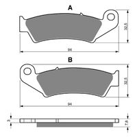Goldfren Front Right Brake Pads for Honda TRX250R 1986-1989 (K5 X2)