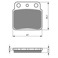 Goldfren Rear Brake Pads for Kawasaki KFX400R 2WD 2003-2007 (K5 X2)