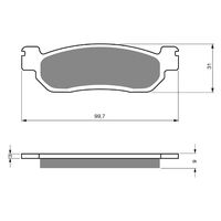 Goldfren Front Brake Pads for Yamaha TW200 2001-2012 (S3 X2)