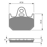 Goldfren Rear Brake Pads for Yamaha TZ250 GP 1990-1997 (S3 X2)