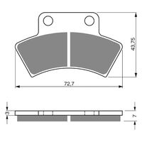 Goldfren Rear Brake Pads for Polaris 400L 2x4 1994-1995 (K5 X2)