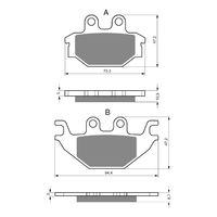 Goldfren Rear Brake Pads for Kawasaki KVF300 BRUTE FORCE 2012 (S3 X2)