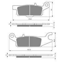 Goldfren Front Left Brake Pads Yamaha YFM550FAP EPS GRIZZLY 4WD 2015-2017 K5 X2