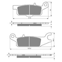 Goldfren Rear Left Brake Pads for Yamaha YFM700FB KODIAK 2016-2021 (K5 X2)