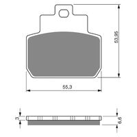 Goldfren Rear Brake Pads for Piaggio/Vespa GTS 250 ABS, I.E. 2006-2008 (S3 X2)
