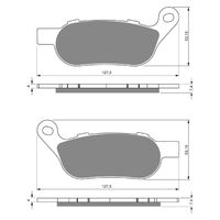 Goldfren Rear Brake Pads Harley FLSTSE 1803 CVO SOFTAIL CONV 2010-2012 (S3 X2)