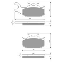 Goldfren Rear Left Brake Pads for Yamaha YXR660 RHINO AUTO 4WD 2006-2007 (K5 X2)