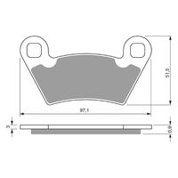 Goldfren Rear Brake Pads for Polaris RANGER EV MID SIZE 2015-2021 (K5 X2)