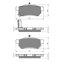 Goldfren Rear Right Brake Pads for Honda BIG RED MUV700 4WD 2009-2013 (K5 X2)