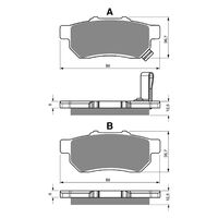 Goldfren Rear Left Brake Pads for Honda BIG RED MUV700 4WD 2009-2013 (K5 X2)