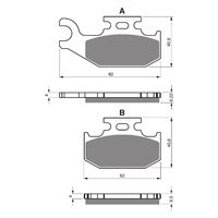 Goldfren Front Right Brake Pads for Suzuki LTA750X KING QUAD 4WD 2008-2019 K5