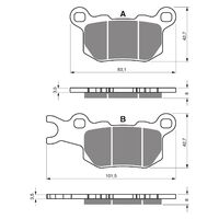 Goldfren Rear Right Brake Pads for Can-Am Defender DPS 976cc 2016-2019 (K5 X2)