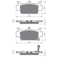 Goldfren Rear Left Brake Pads for Honda SXS1000 3 LE PIONEER 2018-2020 (K5 X2)