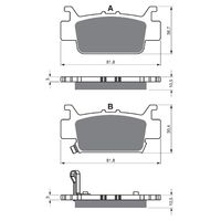 Goldfren Rear Right Brake Pads for Honda SXS1000 3 PIONEER 2016-2021 (K5 X2)