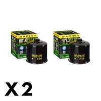 2 Pack Hiflo Oil Filter for Suzuki KingQuad 400 2WD Manual/LT-F400 2008-2015 (W/Nut)