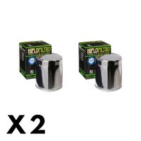2 Pack Hiflo Chrome Oil Filter for Harley 1200 Sportster 1999-2004